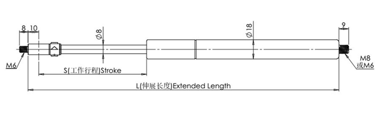 Самозаключваща се газова пружина за подлакътник на стол (1)