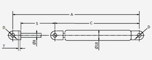 China Bonnet Gas Struts