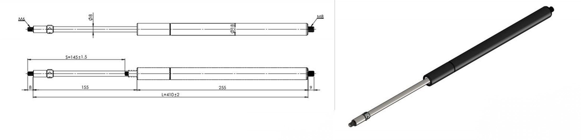 Self-locking gas spring rau lub rooj zaum sab caj npab