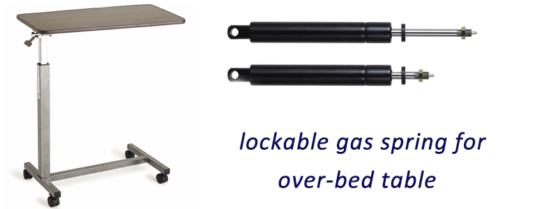 Lifting table-lockable gas spring